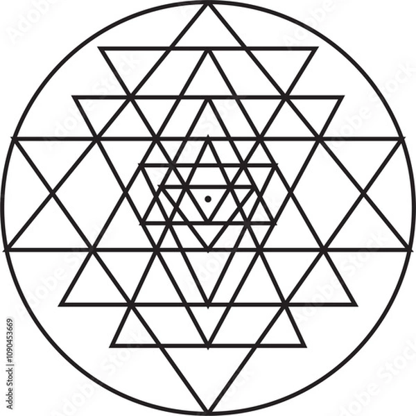Obraz sri yantra scared geometry.eps