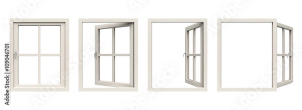 Fototapeta biała rama okienna.