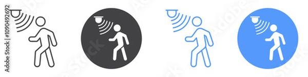 Fototapeta Motion sensor icon flat line symbol set.