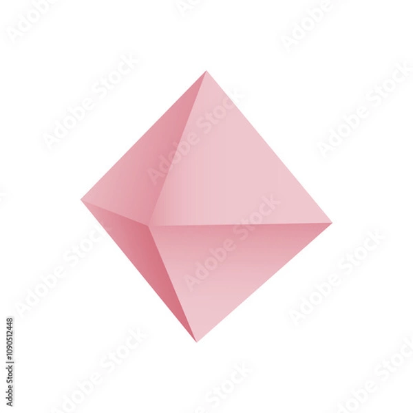 Fototapeta Octahedron vector illustration on a white background with a gradient for games, icons, packaging designs, logo, mobile, ui, web. Platonic solid.