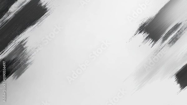 Fototapeta Abstract grayscale brush strokes creating a textured background.