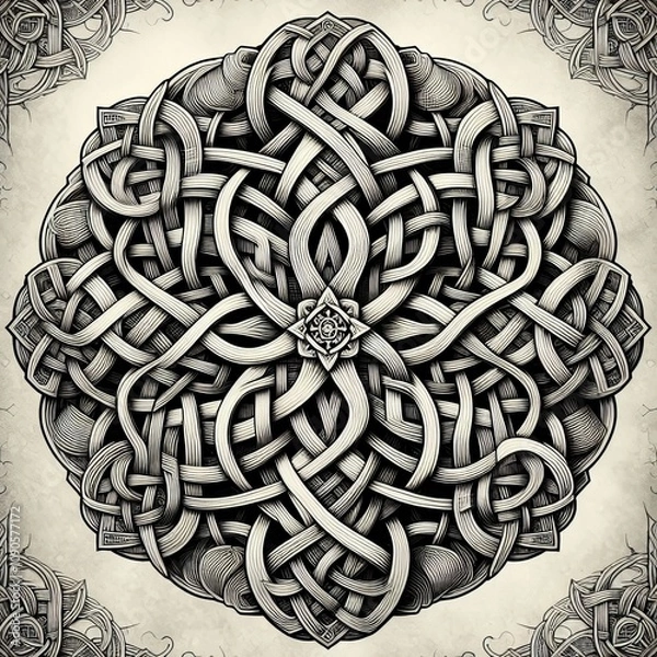 Fototapeta Medieval Knots Complex knot patterns inspired by medieval art ex