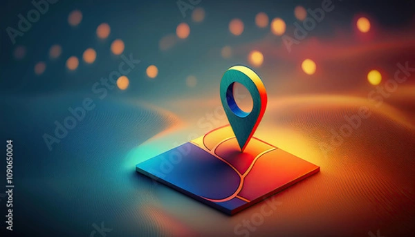Fototapeta Geolocation technology digital marketplace graphic design virtual environment abstract concept for modern navigation