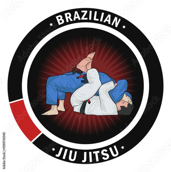 Obraz Brazilian jiu jitsu - Back take logo