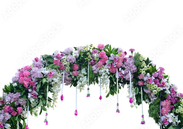 Fototapeta Wedding arch on white background with working path