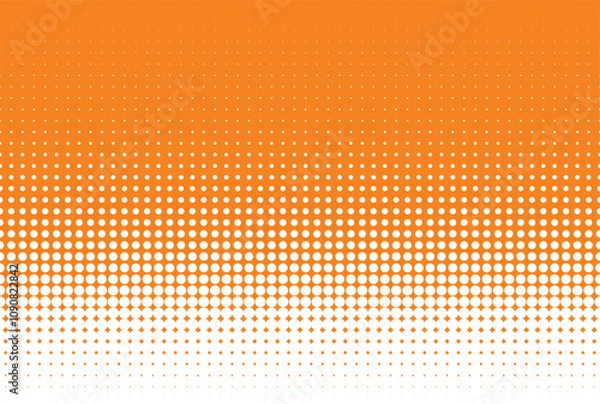 Obraz Vector orange stars halftone gradient. Comics effect. Isolated on white background
