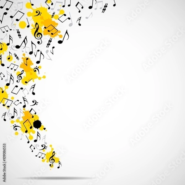 Fototapeta Abstract musical background with notes