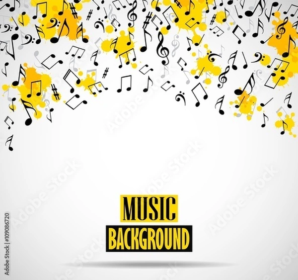 Fototapeta Abstract musical background with notes