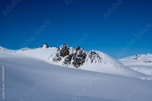 Fototapeta 雪原に現れた岩