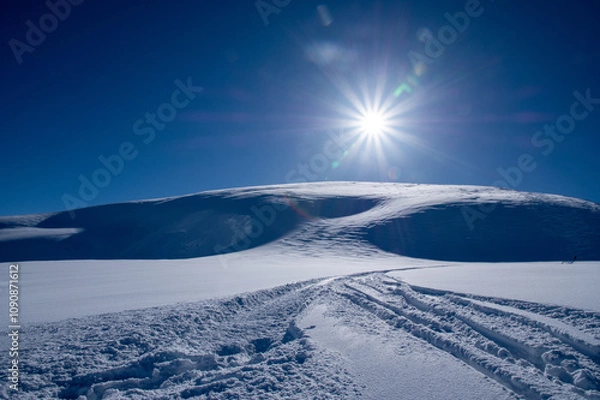 Fototapeta シュプールがついた斜面
