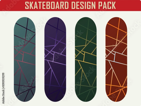 Fototapeta Abstract background skateboard design vector pack