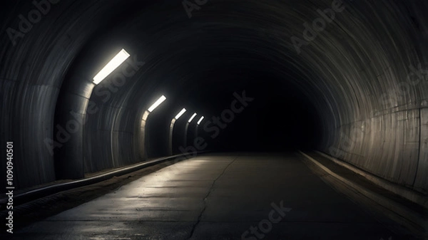 Obraz A long dark tunnel with a bright light