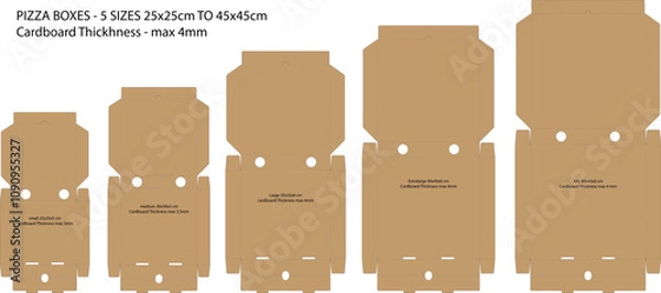 Fototapeta Pizza boxes template
