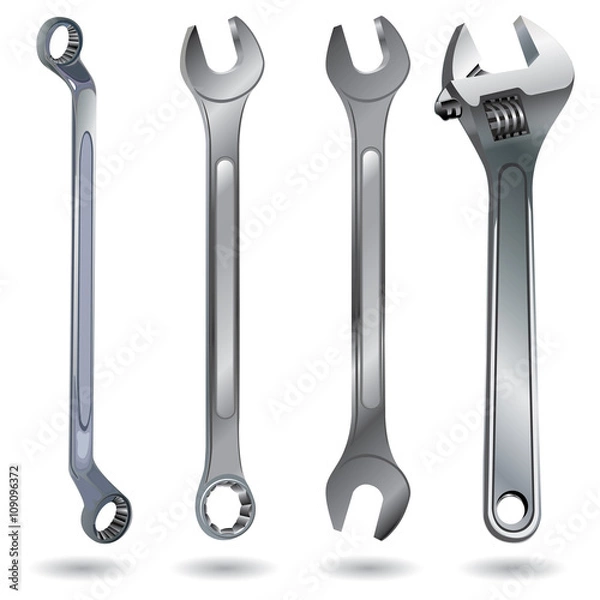 Fototapeta Hand tool. Wrench on a white background. Object tool isolated on white background.