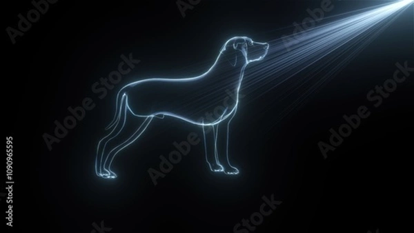 Fototapeta 3d render Hologram dog