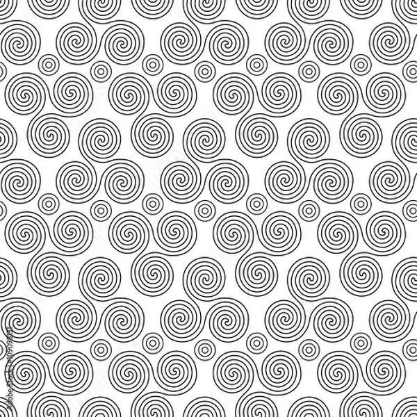 Obraz Seamless pattern with triple spiral shapes and circles