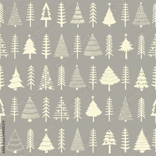 Obraz Seamless pattern with stylized Christmas trees 