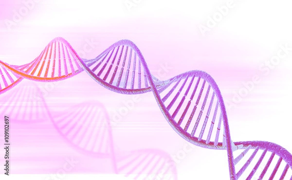 Obraz DNA molecules on abstract background.