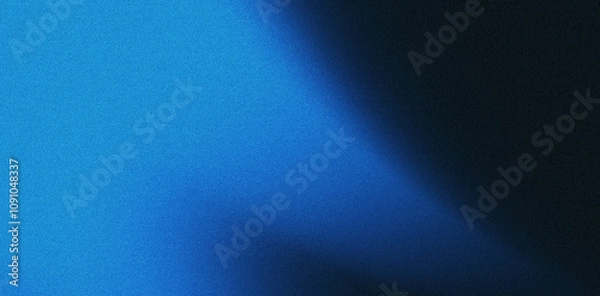 Obraz Abstract blue black grainy gradient wave background noise texture shape header backdrop poster banner design