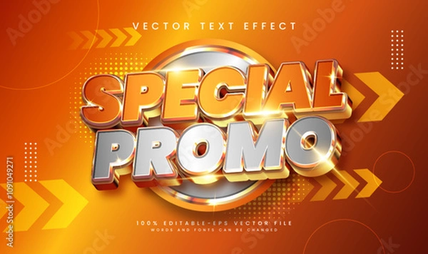 Fototapeta Special promo editable vector text effect, suitable for promotion or marketing product needs.