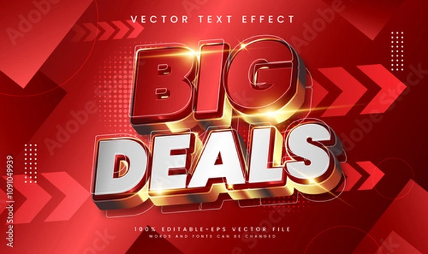 Fototapeta Big deals editable vector text effect, suitable for promotion or marketing product needs.