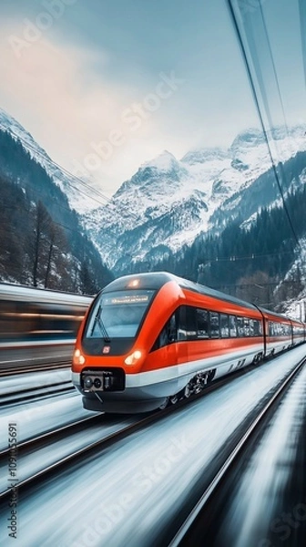 Fototapeta Train. Railway. Travel by railway.