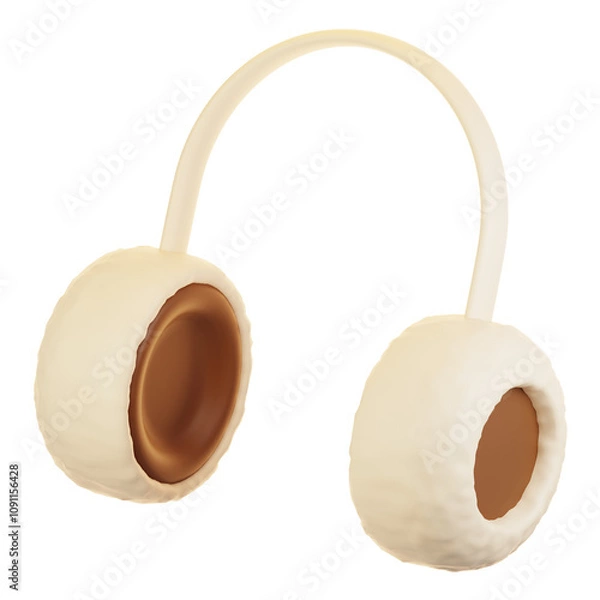 Fototapeta 3d rendering winter icon concept. 3d render earmuffs