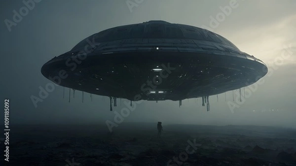 Obraz The astronaut with his spaceship, clad in a state-of-the-art suit, is a testament to humanity's future in space, a vision straight from the silver screen.