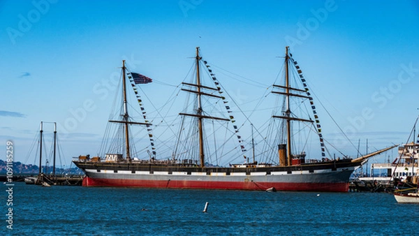 Obraz Balclutha, Three-Masted Square-Rigged Ship, San Francisco Maritime National Historic Park