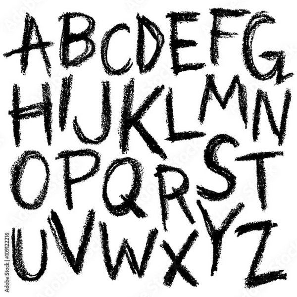 Obraz hand sketch doodle font set
