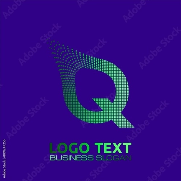 Fototapeta Q  lettering logo is simple, easy to understand and authoritative