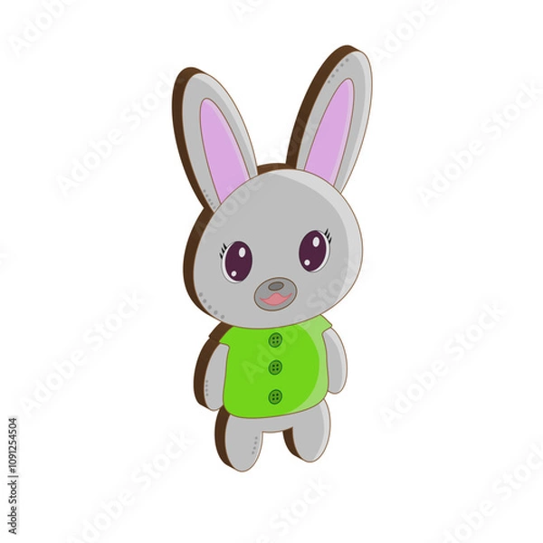 Fototapeta Chocolate bunny on a white background. Rabbit. Vector chocolate bunny.