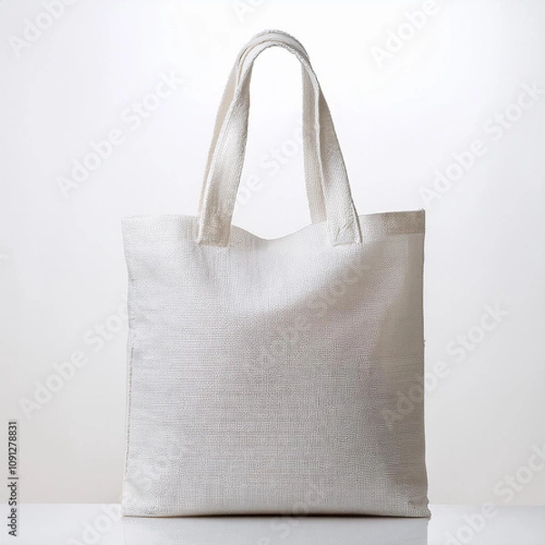 Obraz  A white canvas bag with a white handle 51362