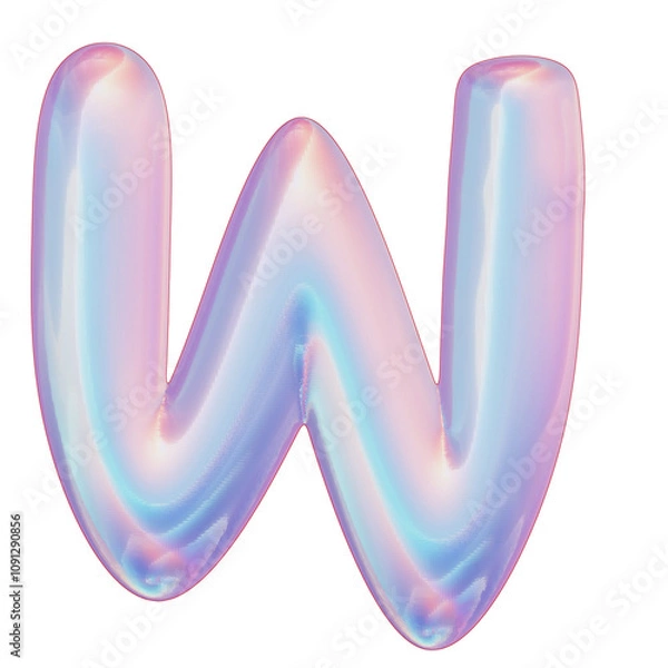 Obraz Gradient 3d Alphabet Letter W