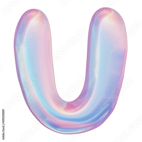 Obraz Gradient 3d Alphabet Letter U
