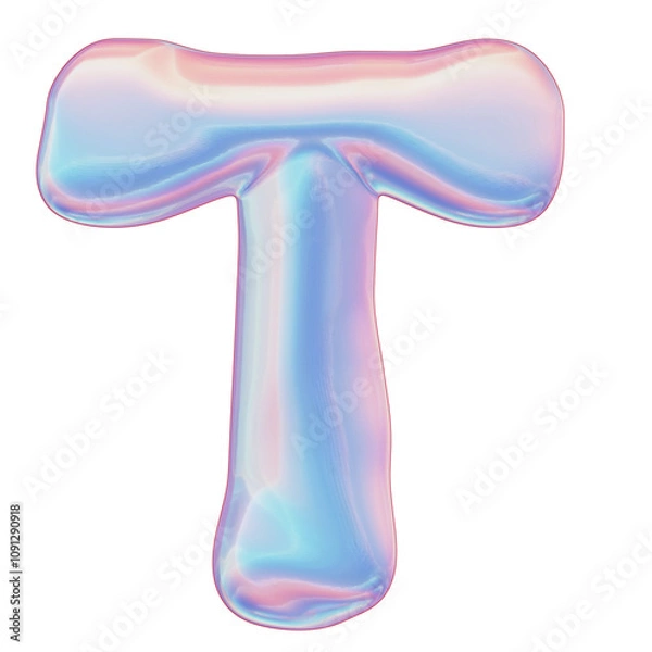 Obraz Gradient 3d Alphabet Letter T