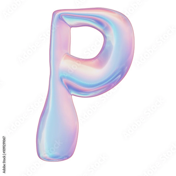 Obraz Gradient 3d Alphabet Letter P