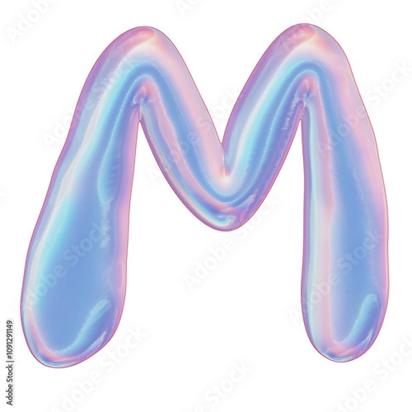 Obraz Gradient 3d Alphabet Letter M