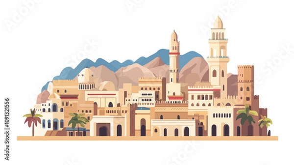 Obraz National Day of Oman Celebration in Eastern Urban Architecture