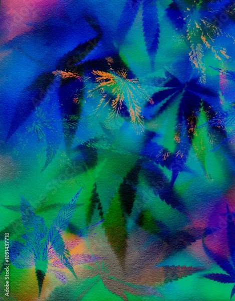 Obraz Marijuana leaves. Hemp texture, weed