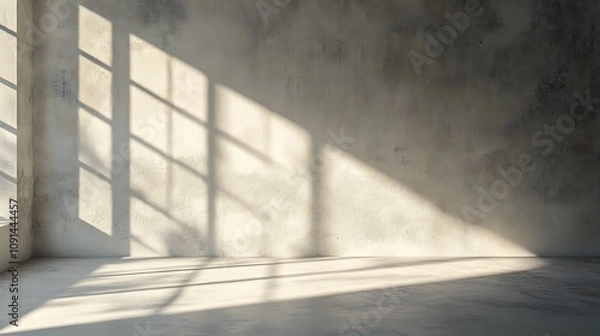 Obraz Smooth wall surface with soft light casting a faint shadow in a dimly lit environment