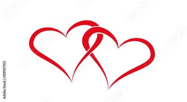 Obraz dwa czerwone serca