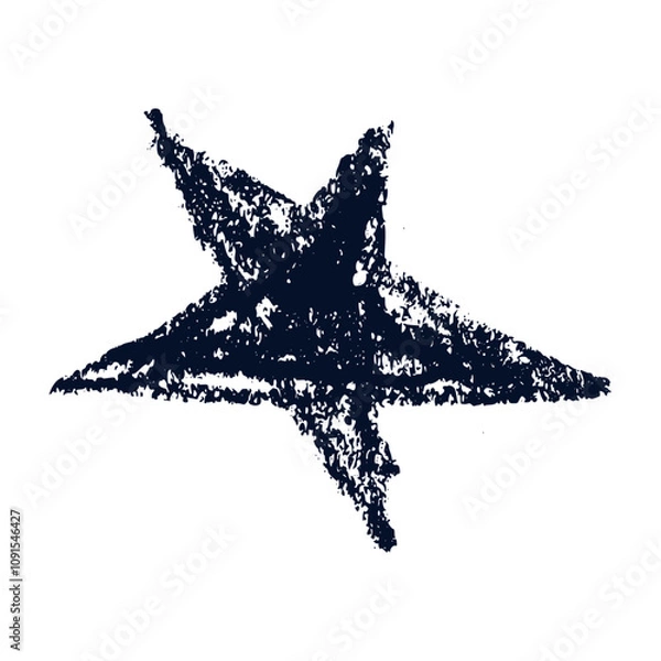 Fototapeta star Hand drawn figures with pencil, brush, and crayon textures. Sketchy strokes with chalk and pen details. Textured vector illustration isolated on background