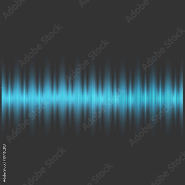 Obraz Colorful sound wave on a dark background. Vector illustration.