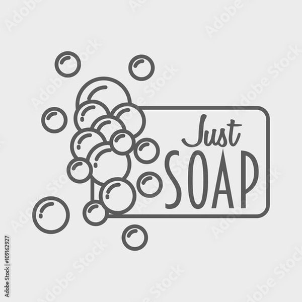 Obraz Soap logo, badge or label design template with foam