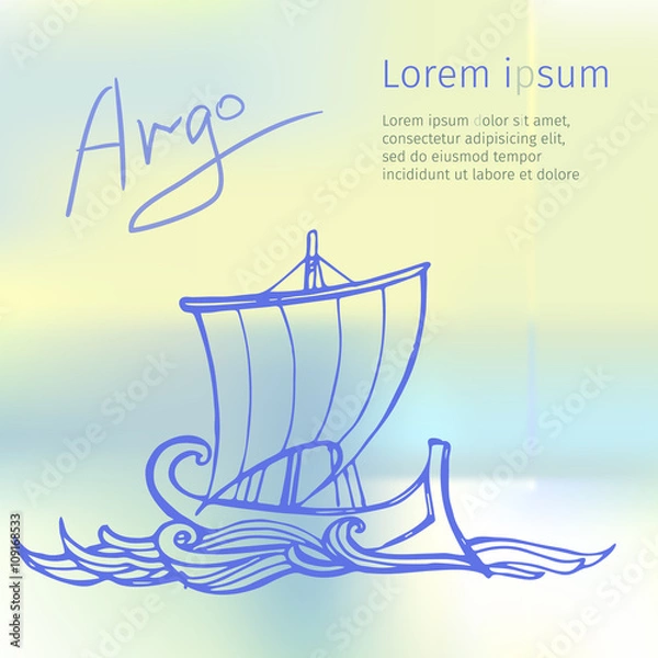 Obraz Vector drawing Ancient Greek trireme
