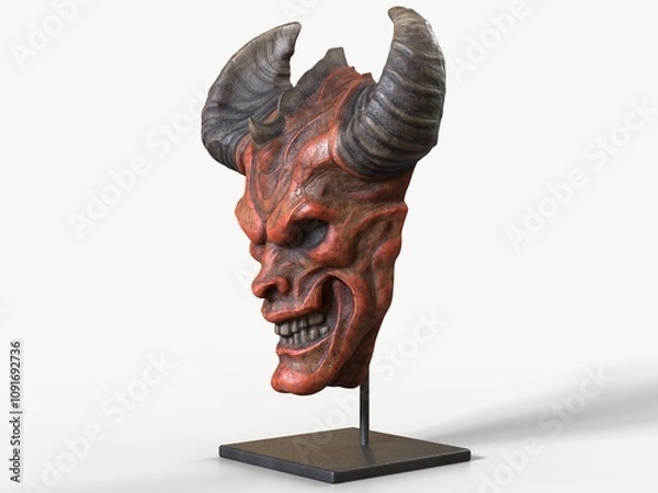 Obraz Demonic Horned Skull Mask