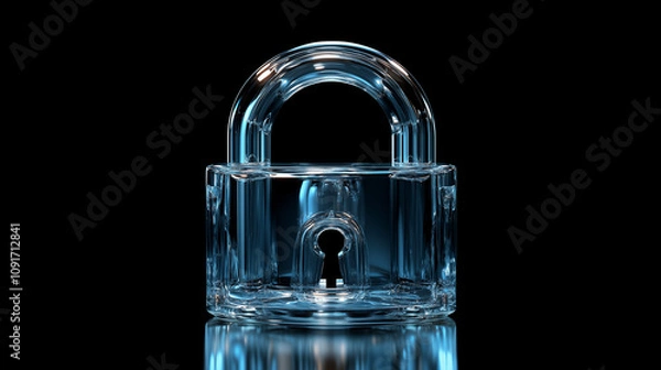 Obraz glass padlock on dark background isolated