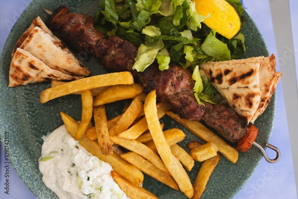 Obraz souvláki σουβλάκι 