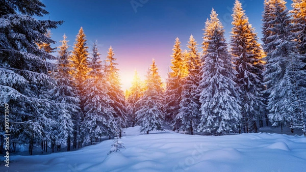 Obraz sunset in the mountains